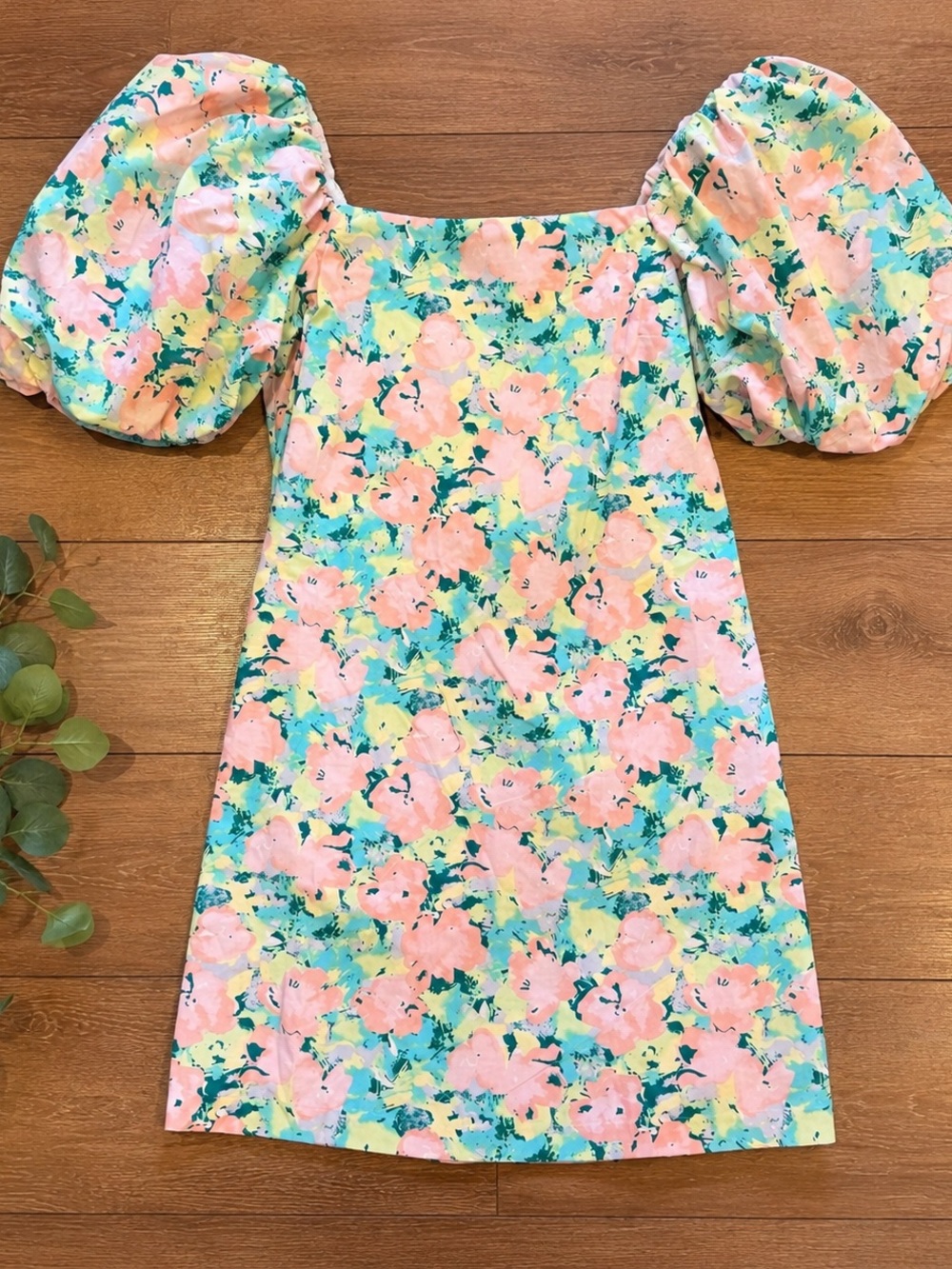 💕💅 GB Gianni Bini Floral Puff Sleeve Mini Dress Size Small Cottagecore Pastel